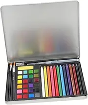 HAWILLOSCH Portable Watercolor Paint Set 24 Solid Colors Paint Kit Lightweight Perfect for Travel Drawing