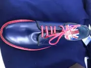 € 580 CHURCH'S SHOES BLUE LEATHER MAN MADE IN ENGLAND SIZE 6
