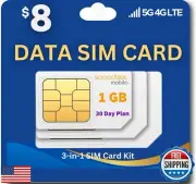 SpeedTalk Mobile Data Only SIM Card Kit - 1GB 4G LTE WiFi Hotspot MiFi Modem