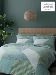 Catherine Lansfield Green Larsson Geo Duvet Cover and Pillowcase Set (T09993) | $39 - $65