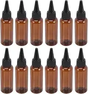 SOESFOUFU Hair Oil Applicator Bottle 12pcs Empty Squeeze Bottles for Hair Dye Sprays 50ml Plastic