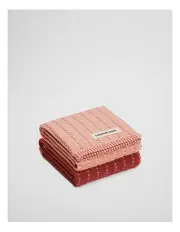 [Country Road] Mira Verified Australian Cotton Tea Towel Pack Of 2 in Marsala