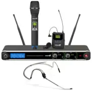 AVTronics 200 channel 2 wireless mic system, 1 handheld & 1 Lavalier/headset mic