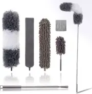 Microfiber Duster Kit for High Ceiling (6pcs), Extendable Dusters for Cleaning