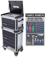 SP Tools SP52265DLG - Tool Kit - Tech Series - 282 Piece Metric/SAE - Light Grey - Plus 2 Extra EVA Foam Trays
