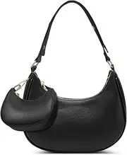[AUDTOPE] Shoulder Bags for Women, Crescent Moon Handbag Cute Hobo Bag Faux Leather Mini Clutch Purse with Zipper Closure