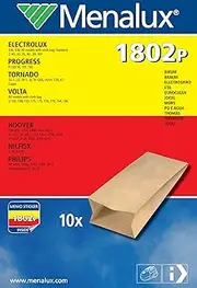 [Menalux] 1802 P 10 Vacuum Cleaner Bags for Progress, Nilfisk and Thomas