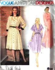 Vogue 2560 Edith Head uncut 80s blouson button front dress or gown size 14