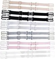 [JZS] Women's Non-Slip Elastic Bra Strap Holder Racer, 12 Pack Bra Strap Clips Elastic Adjustable Non-Slip Strap Holder Conceal Straps