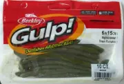 BERKLEY GULP! 6" Nightcrawler (10/Ct Bag) - Green Pumpkin