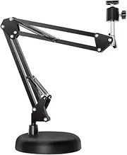 Binxind Webcam Stand for Desktop Suspension Boom Scissor Arm Stand with Upgraded Round Base,for Webcam