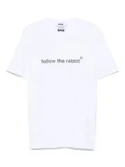 [Msgm] Msgm-T-Shirt In Cotone Con Stampa Follow The Rabbit-Uomo L