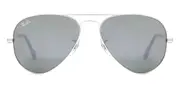 Ray-Ban RB3025 Aviator Large Metal Blue-Light Block W3275 Men's Sunglasses Silver Size 55