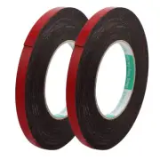 2Pcs 10mm x 1mm Double Sided Self Adhesive Shockproof Sponge Foam Tape 10M Red