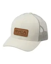 RVCA Men's Ticket Deluxe Trucker Hat Heather Khaki Curved Bill Snapback Cap