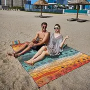 CosyCorner Bohemian Sand Beach Mat Waterproof Quick-Dry Outdoor Picnic Blanket Camping Rug Lightweight Moisture-Proof for Travel (1)