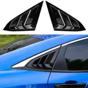 Glossy Black Quarter Window Louver Spoiler Cover Trim For Honda Civic 2016-2021 (for: Honda Civic)