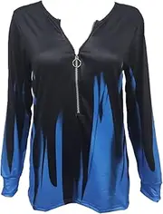 [Generic] Women'S Spring Long Sleeve Shirts Fashion 1/4 Zip Casual Blouse T-Shirt Top Shirts Summer Loose Sweatshirt Blouses