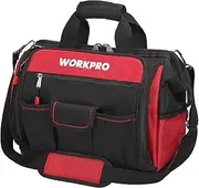 [WORKPRO] 16" Top Wide Mouth Tool Bag with Water Proof Rubber Base, Multi-Compartment, 46 Pockets, For Tool Organizer & Storage, W081122A