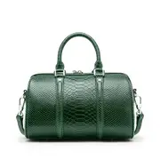 Factory Direct Selling Genuine Pu Leather Women Boston Bag Large Capacity First Layer Cowhide Leather Lady Handbag One Shoulder Bag