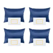 4PK Royal Comfort Pure Silk Pillowcase Single Pack Pillow Case 51x76cm Navy
