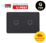 DETA Black Matte Grid Connect Smart Double Gang Touch Light Switch