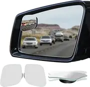 Ampper Blind Spot Mirror, HD Glass Frameless Stick on Convex Wide Angle Rearview Blindspot Car Mirror for Car Side Mirror Blind Spot (Rhombus, Pack of 2)