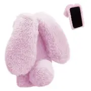 Gangxun Compatible with OPPO A74 5G Case, Cute Plush Toys Fluffy Bunny Ear Phone Case Warm Smooth Rabbit Fur Soft Case Silicone Shockproof Cover wi...