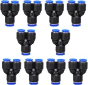 5/32" OD Push to Connect Y Spliter 3 Way Wye Quick Push Lock Adapter (Pack of 10