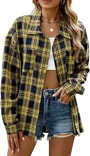 [AILLOSA] Elegant Checkered Shirt Ladies Casual Shirt Fashion Jacket Women's Top
