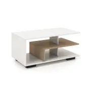 Costway Modern Coffee Table 3-Tier Versatile Table Home Office w/Shelf White