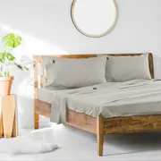 Ardor Double Bed Fitted Sheet Bedding Set w/ Pillowcases 1000TC Cotton Rich Sand