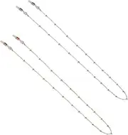 [DEARMAMY] 2pcs Alloy Eyeglasses Chain Slip Glasses Lanyard for Eyewear Safety Durable Sunglasses Strap Rose Gold Silver for Glasses and Sunglasses
