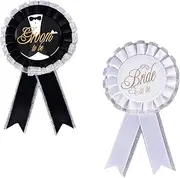 [Meisuitd] 2 Pieces Tinplate Badge Bride to Be and Groom to Be Pins Wedding Buttons for Valentine's Day Prom Party Props Bachelorette Party Engagement Celebration Wedding Decorations