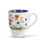 Demdaco Wildflowers Purple 16 ounce Ceramic Stoneware Coffee Mug