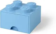 LEGO Brick Drawer Stackable Storage with 4 Knobs, in Light Blue