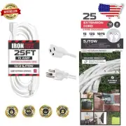 Flexible 12 Gauge 25 ft Extension Cord - Reinforced for Heavy-Duty Applications