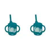 2x Sassi Silicone Sippy Cup Set Chewy The Elephant Baby/Childrens Cutlery 6m+