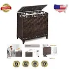 Modern Rectangular Laundry Hamper with 3 Organizing Bags & Dust-Proof Lid - 132L