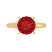 2.5 ct Round Cut Tourmaline Wedding Classic Statement Ring 14k Yellow Gold