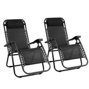 Gardeon 2PC Zero Gravity Chair Folding Outdoor Rec