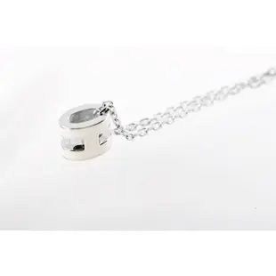 【HERMES 愛馬仕】Mini Pop H pendant 立體橢圓簍空項鍊(白/銀色) / 平行輸入