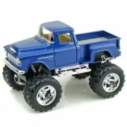 KINSMART DISPLAY 1:32 1955 CHEVROLET STEPSIDE BIG FOOT Diecast Car Blue KT5330DB