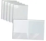 2 Pocket Glossy Laminated White Paper Folders, Letter Size, 25 Pack, White