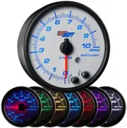 95mm White 7 Color 3 3/4 In Dash Speedometer Gauge w Digital Display GS-W716