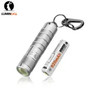Lumintop Silver Fox 760 Lumen Twist Keychain LED Flashlight - Silver / Green/Red