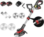 Portable Battery Electric Rotary Lawn Mower 3 in 1 Electric Lawn Mower Cordless Lawn Mower, Adjustable Telescopic Rod 90° Rotatable Household Lawn Mower for Trimming Garden Lawn
