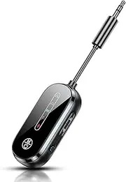 Airplane Bluetooth 5.2 Transmitter Receiver, 2 in 1 Airplane Bluetooth Adapter Built in Microphone, Portable 3.5mm Aux Audio Transmitter for Airpods, TV, Car, Treadmill, Speaker, Home Stereo
