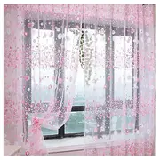 Door Curtain Washable for Cafe Hotel Home Polyester Pastoral Balcony Valance Durable Festive Room Decor pink