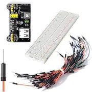 Lazycloud 3.3V/5V MB102 Breadboard Power Module+Solderless 830Points Bread Board +65 Jumper Wires